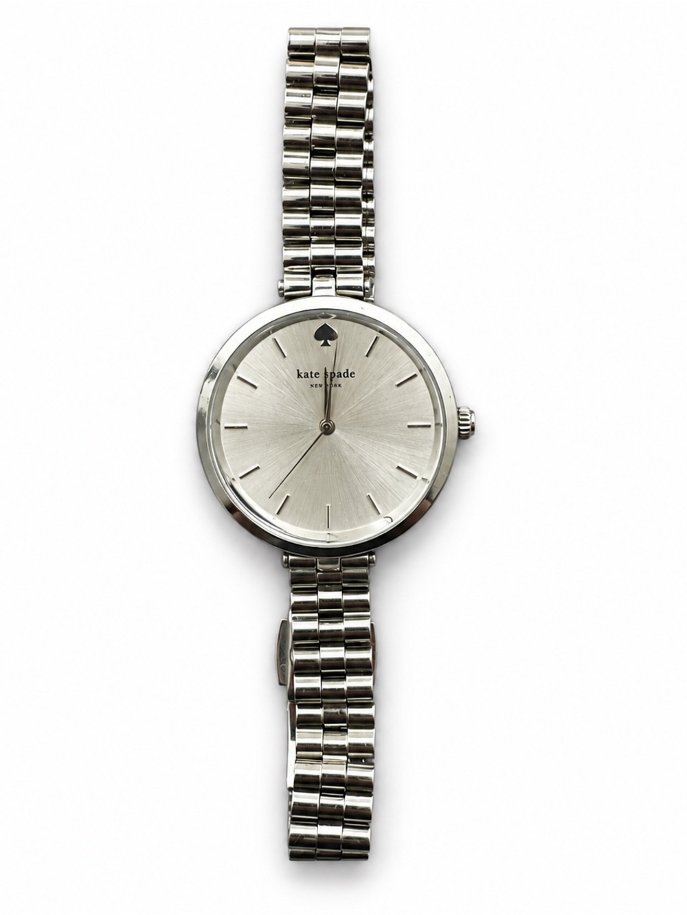 kate spade Silver-Tone Minimalist Bracelet Watch- new battery installed